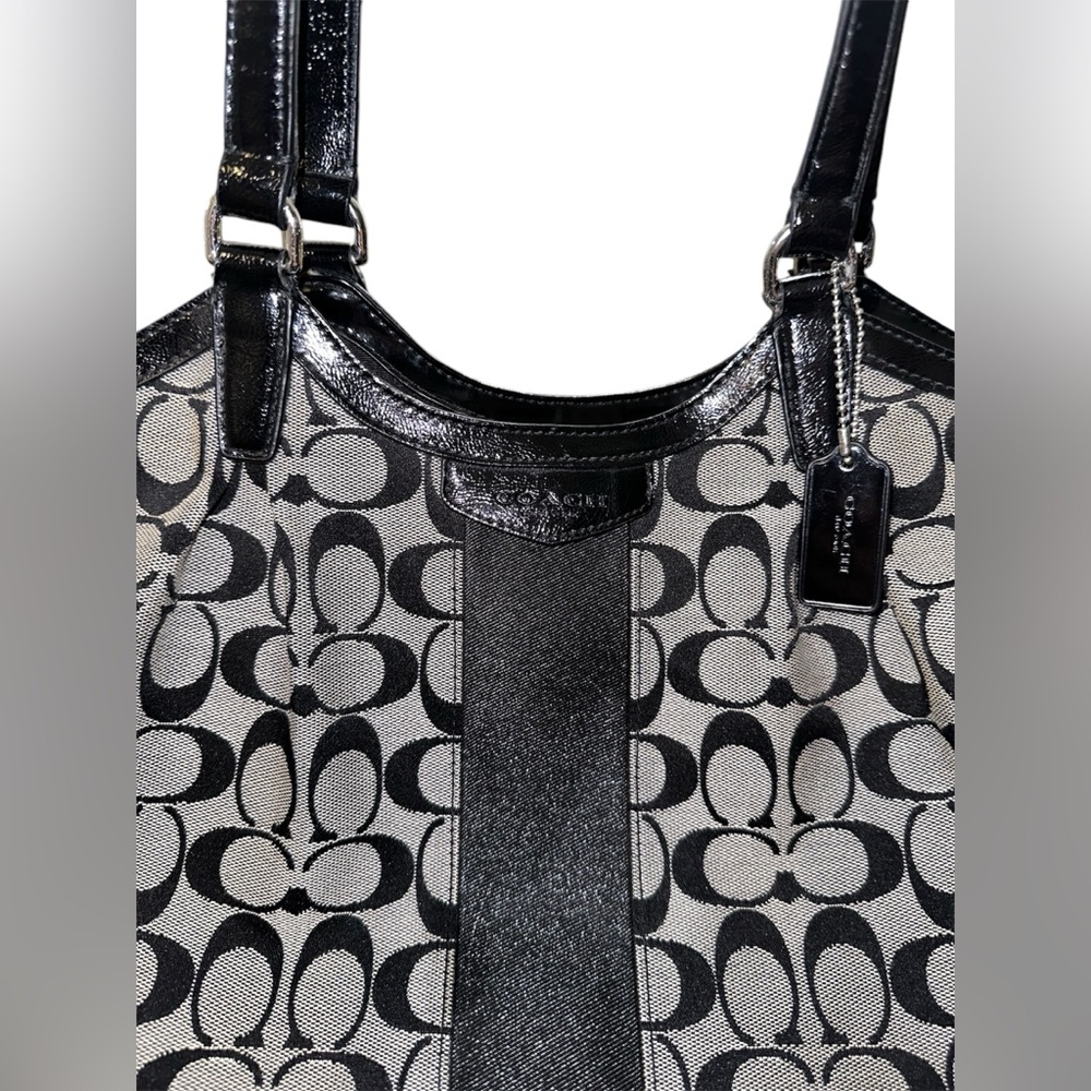 Large Black & Grey Coach Bag